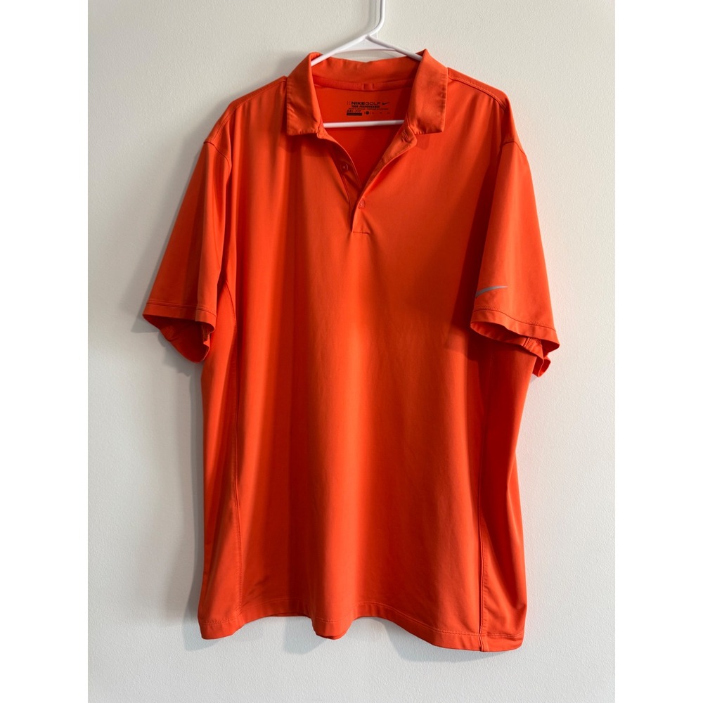Nike Golf Tour Performance Mens XL Orange Dri-FIT Short Sleeve Polo Shirt TN‎